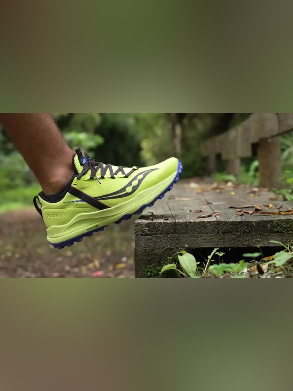 SAUCONY XODUS ULTRA YELLOW BLUE RUNNING SHOE MENS SZ 7
